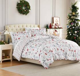 Southshore Fine Living Inc. 840263885590 Christmas Comforter King/cal King Size Set With Pillow Sham Reversibl
