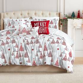 Mf-6pc-com-mbright-tw Southshore Fine Living Inc. 5-pc Twin Size Christmas Comforter Set With 3 Throw