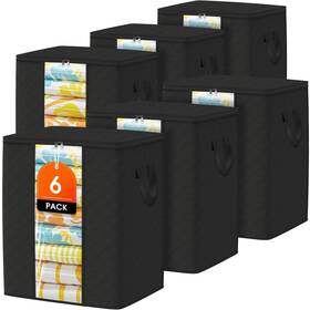 B0fd37vwkc Spacetrove Clothes Storage Bags 6-pack Comforter Blanket Organizers 80l Large