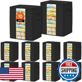 B0fd3dm7x3 Spacetrove Clothes Storage Bags 10-pack Comforter Blanket Organizers 80l Large