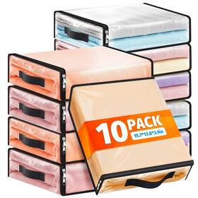 B0fdkm9b5s Spacewhisper 10 Pack Clear Storage Bags Plastic Blanket With Zippe