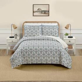 94630069 Spartina 449 Hamilton 3pc King Quilt Set Cream