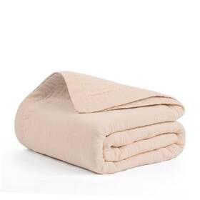 400040 Srinivasa Textiles 100% Cotton Muslin Throw Blanket Gauze 4 Layer - 55 Inch X75 Twin Parchment