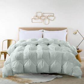 P2020-0121-k-e St. James Home Pintuck Stitch Heavy Weight Gray King White Duck Down/feather Blend Comforter