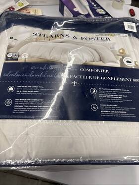 Stearns & Foster 750105191409 Downlite And 800ct White Goose Down Comforter King Washed