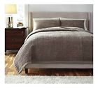 Q454003q Stitched Queen Gray Ashley Comforter Set