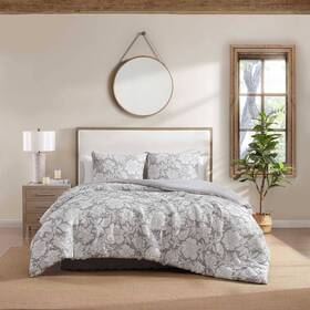 94634032 Stone Cottage Redding Floral Gray King Comforter Set