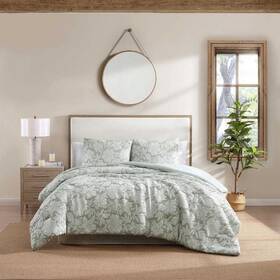 Ushsa51313948 Stone Cottage Redding Floral 3-piece Matelasse Jacquard Sage Green Polyester King Comforter