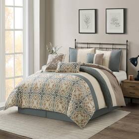 Camila7-q-25 Stratford Park Multi-color Bed Sets Queen With Comforter 7 Piece Bedding And Collections C
