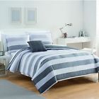 Stripe Comforter Grey Set Full-queen Size Fashion Bedding Bedroom Collection 713744811671