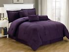 Stripe Comforter Set King 7 Piece Purple Bedding Cozy Down 840079102386