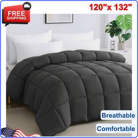 X132 Stwiener 744759791245 Soft Alaskan King Comforter 120 Inch Extra Large Lightweight Quilted Down Gray