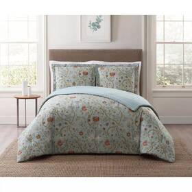 84278310 Style 212 3pc King Bedford Comforter Set Blue/blush -