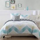 Style 212 Fine Line 3pc Reversible Comforter Set Full Queen Blue Gray Multi 783048943873