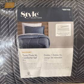 4897456 Style Selections 734737704787 Bayport Blue Comforter Set #4897456 Twin/twin-xl Unopened