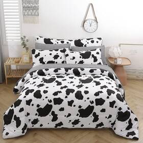 Sucses 726084777668 Cow Print Queen Comforter Set 8pcs Bed In A Bag With Sheet