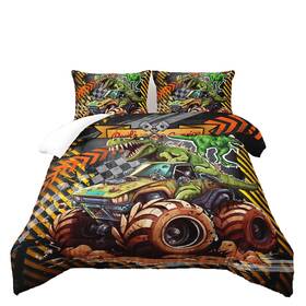 Suncloris 780887310224 3d Cartoon Green Monster Truck Bedding Set For Kidsrage Dinosaur U