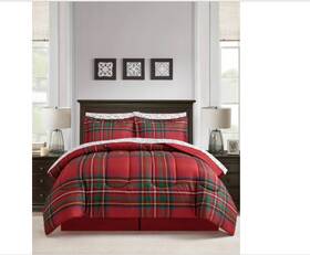 2000002573 Sunham Holiday Sentiments 8-pc. Queen Comforter Set Red