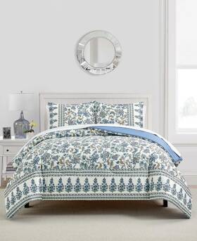Sunham 734737752986 Fairfield Square Jasmie Floral Print 3 Pc. Full / Queen Comforter Set