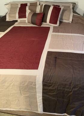 82817 Sunham Home Fashions Bedding Comforter Set 90 Inch X90 Shams 2 Decorative Pillows