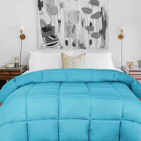 Superior 190052303706 Brushed Microfiber Solid Comforter Down Alternative Bedding Reversible Med