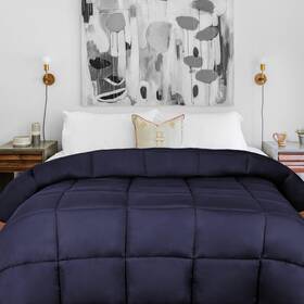 Superior 190052303782 Brushed Microfiber Solid Comforter Down Alternative Bedding Reversible Med