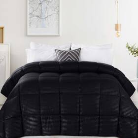 Superior 190052303980 Brushed Microfiber 1 Cm Striped Comforter Down Alternative Bedding Reversib