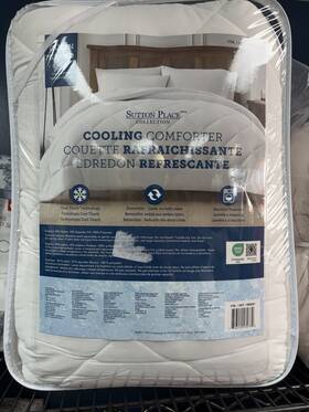 1800001 Sutton Place Collection Cooling Reversible Quilted Comforter Queen White Diamond