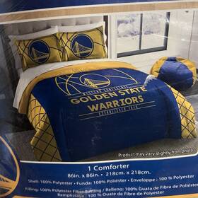 Sweet Home Collection 190604535265 Nba Golden State Warriors Officially Licenced Comforter And Sham Set Full/queen