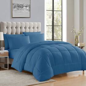 1pc-cmf-dnm-q Sweet Home Collection Down Alternative Comforter All Season Warmth Microfiber Duvet Queen Denim