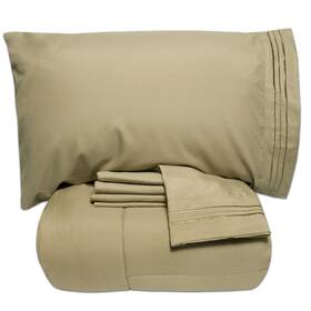 5pc-cmf-sht-sge-twn Sweet Home Collection Luxury 5 Piece Bedinabag Solid Color Comforter And Sheet Set Twin Sage