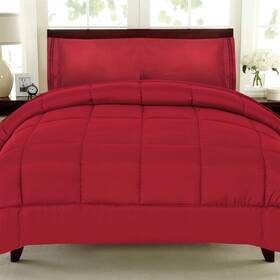 Sweet Home Collection 616316844438 White Goose Down Alternative Comforter Burgundy Full
