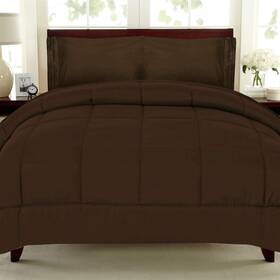 Sweet Home Collection 616316844513 White Goose Down Alternative Comforter Brown Full