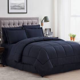 Sweet Home Collection 643462030927 Queen Comforter Set 8 Piece Bed In A Bag With Skirt Fitted Sheet Flat S