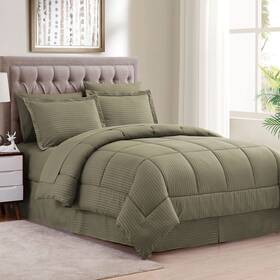 Sweet Home Collection 643462030934 Queen Comforter Set 8 Piece Bed In A Bag With Skirt Fitted Sheet