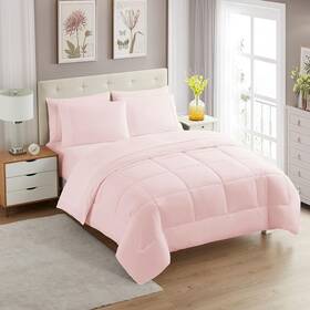 6pc-sht-1pc-cmf-plpnk-k Sweet Home Collection King 7-piece Comforter Set Pale Pink