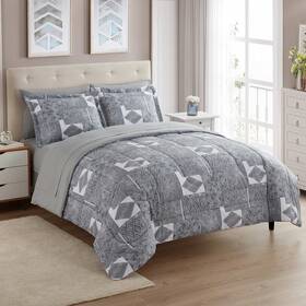6pc-sht-1pc-cmf-tulsa-f Sweet Home Collection 7 Piece Comforter Set Bag Solid Color All Season Soft Down Alternative Blanke