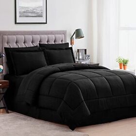 Sweet Home Collection 8 Piece Comforter Set Bag With Unique Design Bed