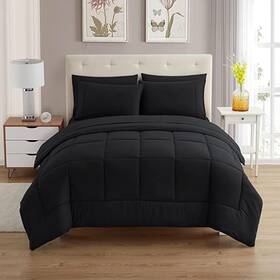 Sweet Home Collection 842491109608 7 Piece Comforter Set Bag Solid Color All Season Soft Down Alternative Blanke