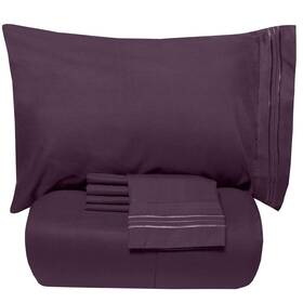 Sweet Home Collection 842491158835 4 Piece Comforter Set Bag Solid Color All Season Soft Down Alternative Blanke
