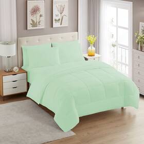 Sweet Home Collection 842491161200 7 Piece Comforter Set Bag Solid Color All Season Soft Down Alternative Blanke