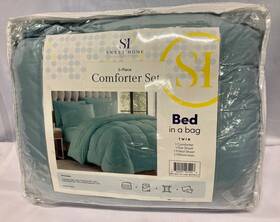 Sweet Home Collection 842491161248 5pc Bed In A Bag Twin Misty Blue New