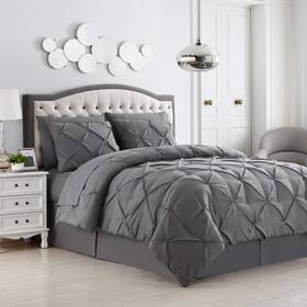 Sweet Home Collection 842491166823 Queen Comforter Set 8 Piece Bed In A Bag With Skirt Fitted Sheet Flat