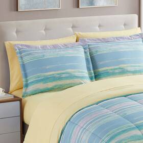 Sweet Home Collection 842491174279 7 Piece Tulsa Printed Bed In A Bag Sorento Queen