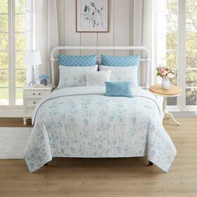 Sweet Home Collection 842491178581 Adeline 7 Piece Floral Comforter Set