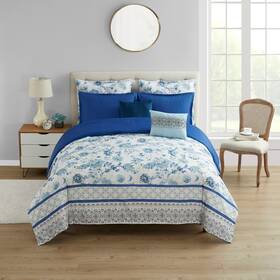Sweet Home Collection 842491178642 Margolis 7 Piece Floral Comforter Set