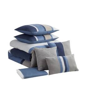Sweet Home Collection 842491178888 Winston 7 Piece Suede Comforter Set
