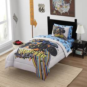 Sweet Home Collection 842491181703 Twin Monster Truck Bed In A Bag Kids Bedding Set Comforter Sheet Toddler