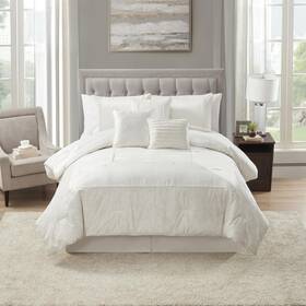 Sweet Home Collection 842491186852 Queen Comforter Set 7 Piece - Ultra-soft 2 Shams Elegant Bed Skir