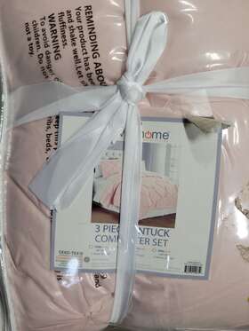 108620-fq Swift Home New Full /queen Pintuck Comforter Set 3-piece Rose Blush 479bp